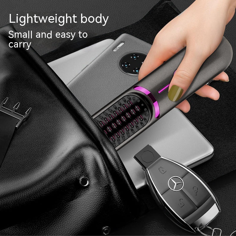 Wireless USB Hair Straightening Comb with 3 Heat Settings & Lithium Battery