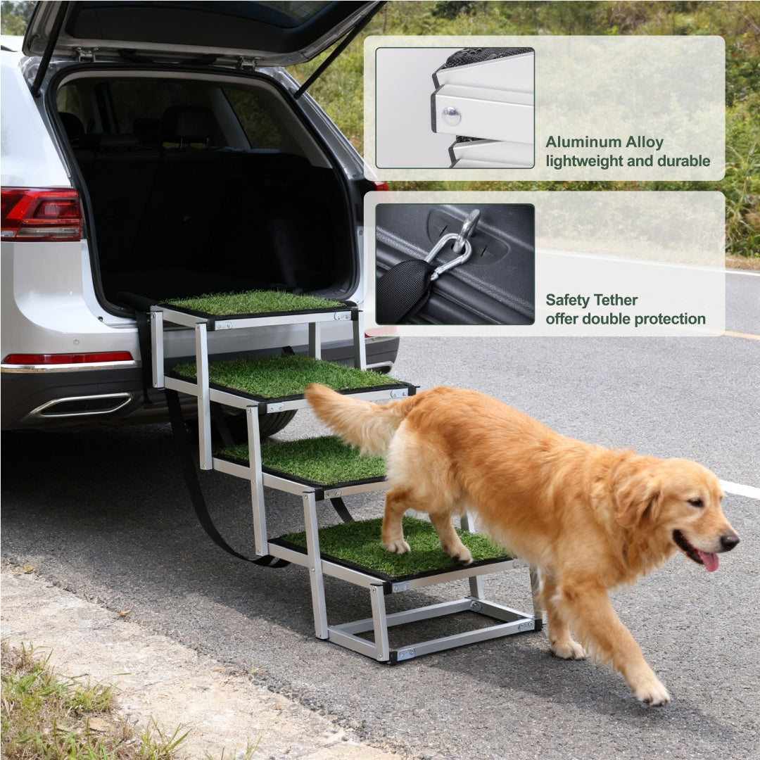 Foldable Dog Ramp for Cars SUVs Trucks Large Dogs Non-Slip Support Lightweight