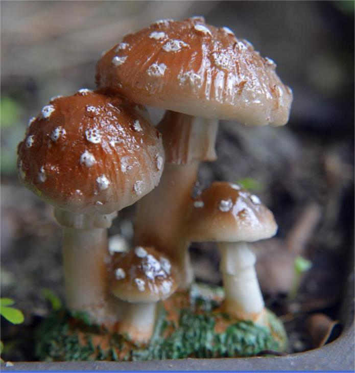 Small Mushroom Resin Decoration - Rustic Garden and Home Ornament