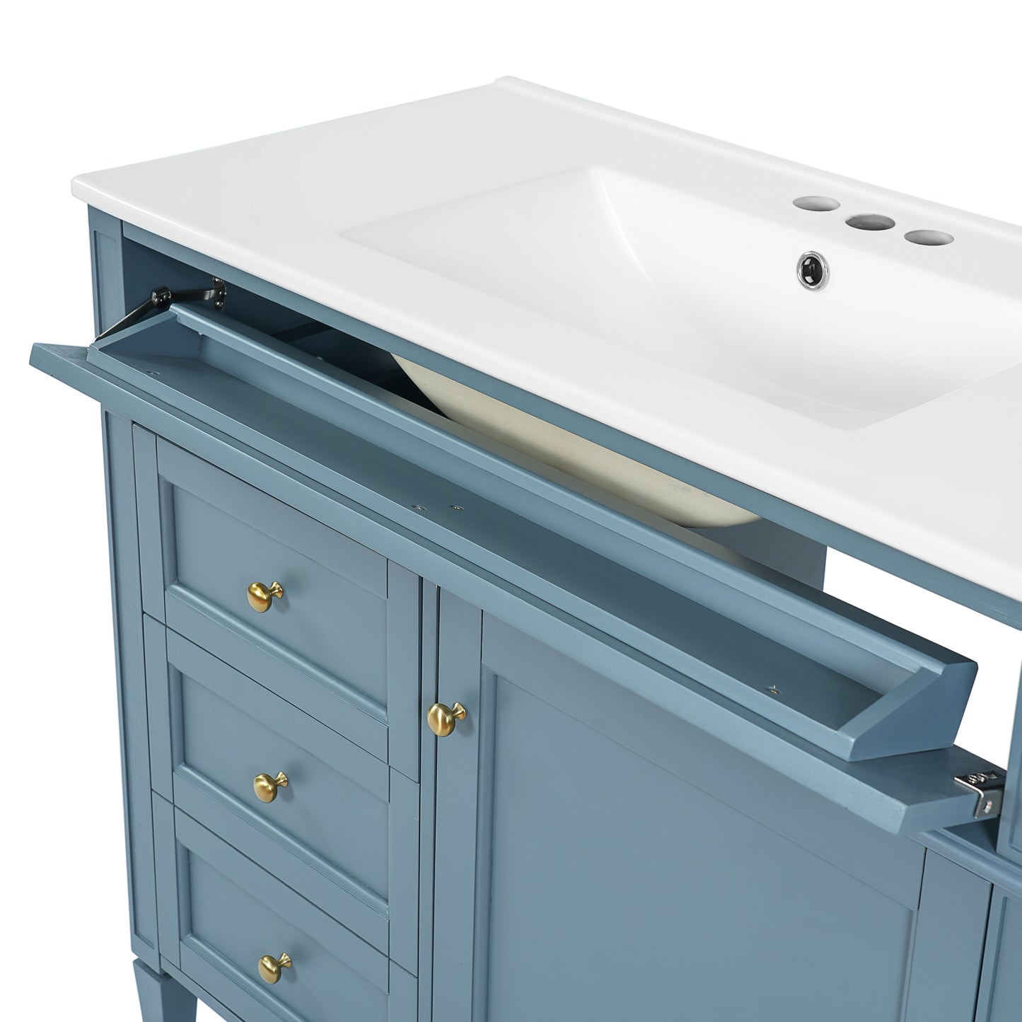 36-Inch Indigo Blue Modern Bathroom Vanity with Sink