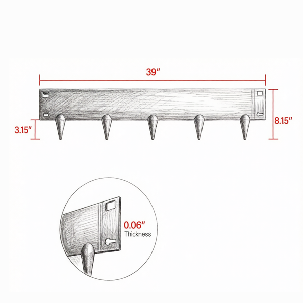 5-Pack Heavy Duty Garden Edging 39 Inch x 5 Inch Galvanized Steel Border Flexible Lawn Border for Flower Beds