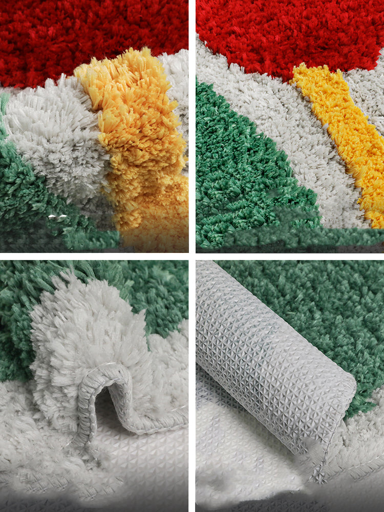 Kids Bedroom Carpet with Tulip or Fruit Tree Green Design 420x1500mm
