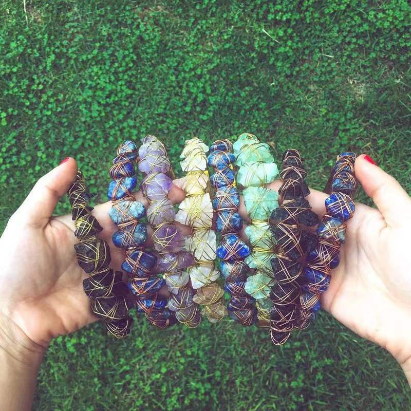 Natural Crystal Crown Hairband - Multiple Colors