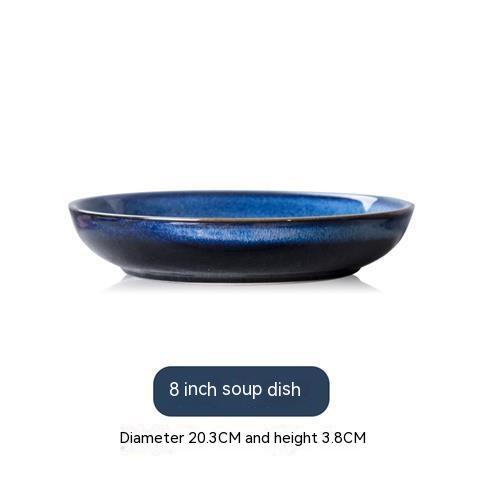 Ceramic Gradient Dinner Plate Set - 6, 8, 10 & 12 Inch Round Kitchen Dish