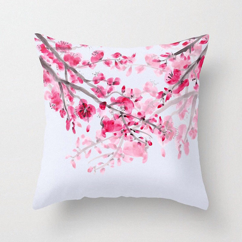Simple Flower Pillow Cover 45x45cm Modern Cushion Case Polyester
