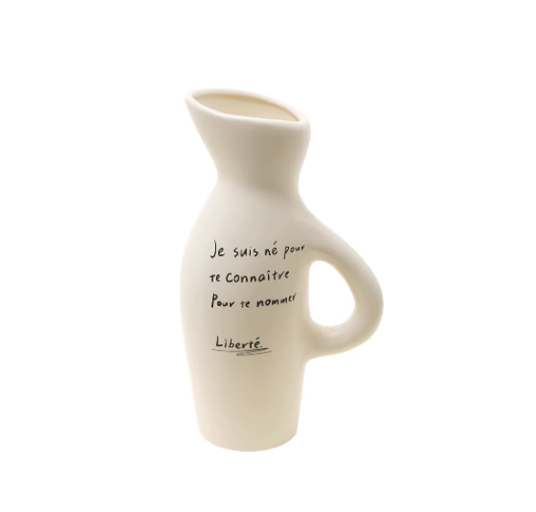 Ceramic Vase French Poetry Milk White Small Home Decor Pot