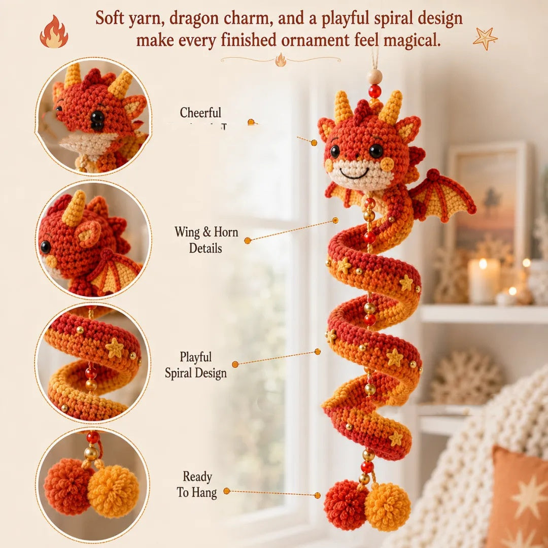 Dragon-Shaped Spiral Hanging Ornament Set DIY Craft Kit for Home & Garden