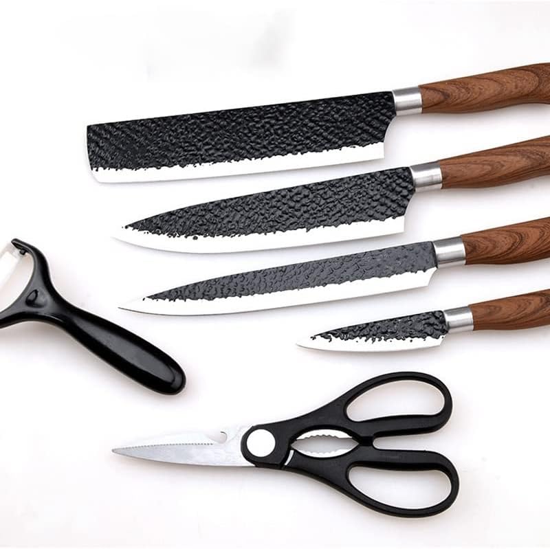6-Piece Forged Kitchen Knife Set with Scissors & Peeler