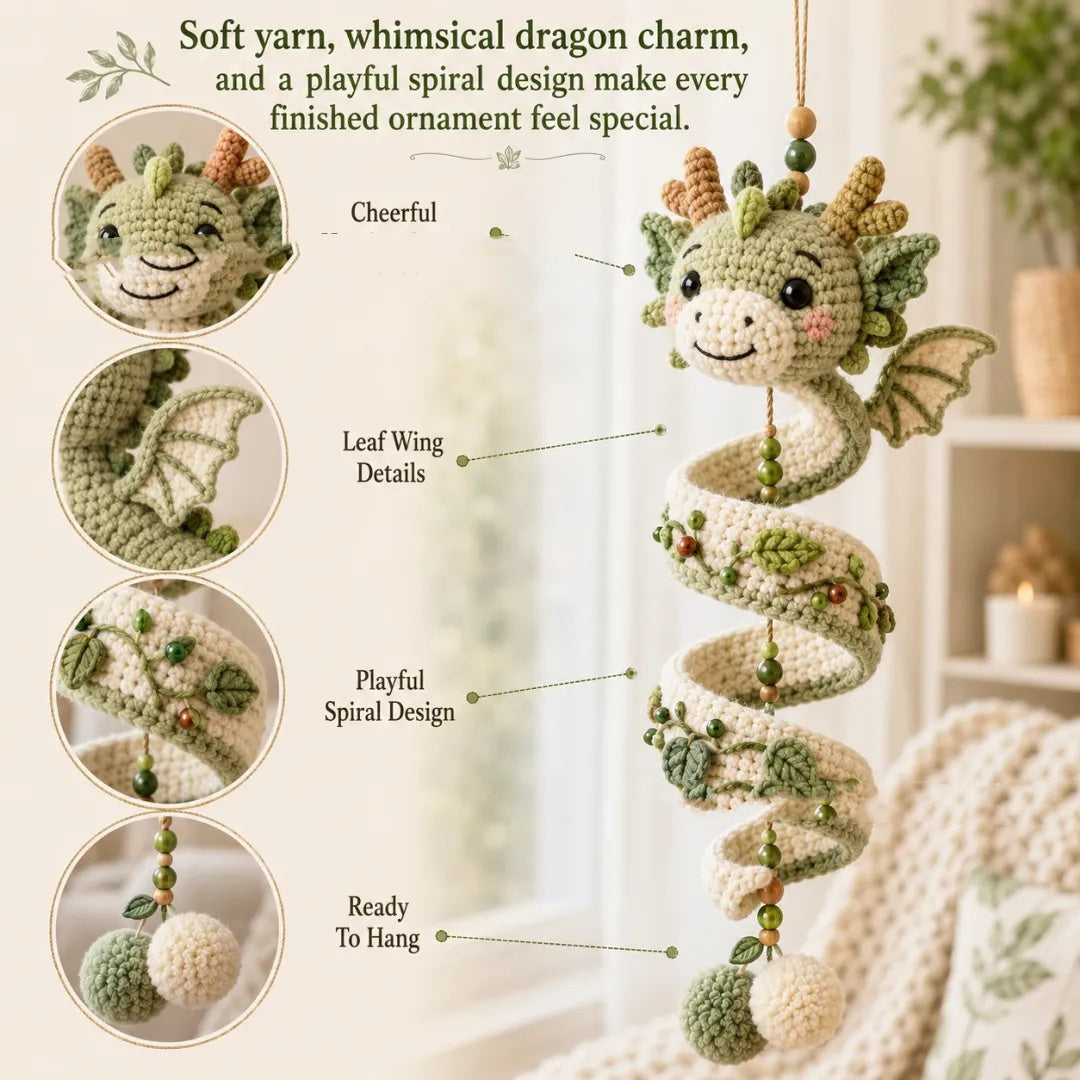 Dragon-Shaped Spiral Hanging Ornament Set DIY Craft Kit for Home & Garden