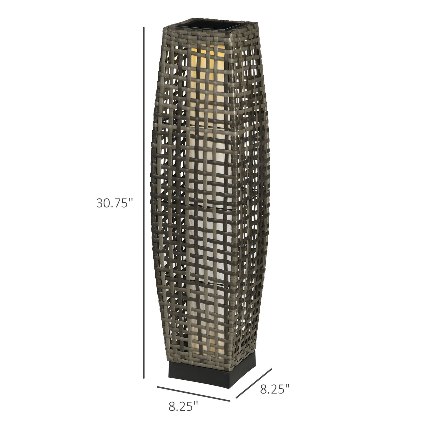 Solar Floor Lamp - Outdoor Garden Lantern with Auto On/Off LED Lights