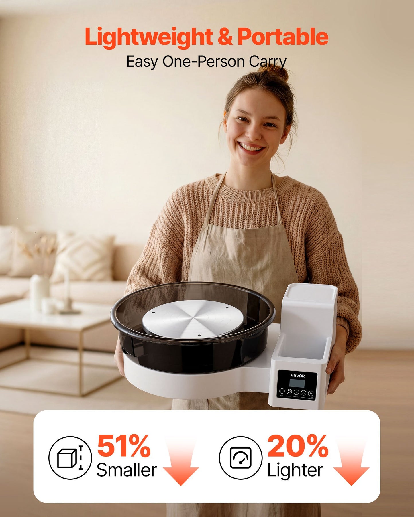Electric Pottery Wheel for Beginners 11 & 14 Inch Turntables 450W with Foot Pedal