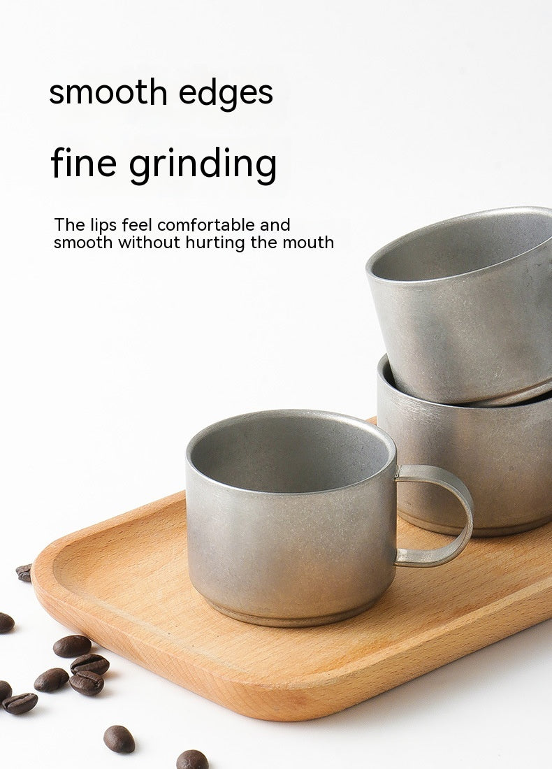 Outdoor Double-Deck Stainless Steel Coffee Cups Set with Storage Rack - Anti-Scald Insulated Drinkware
