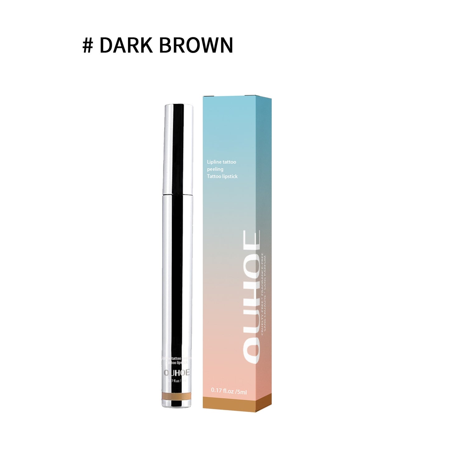 Peel-Off Lip Liner Stain - Long-Lasting Waterproof Lip Color - Dark Brown