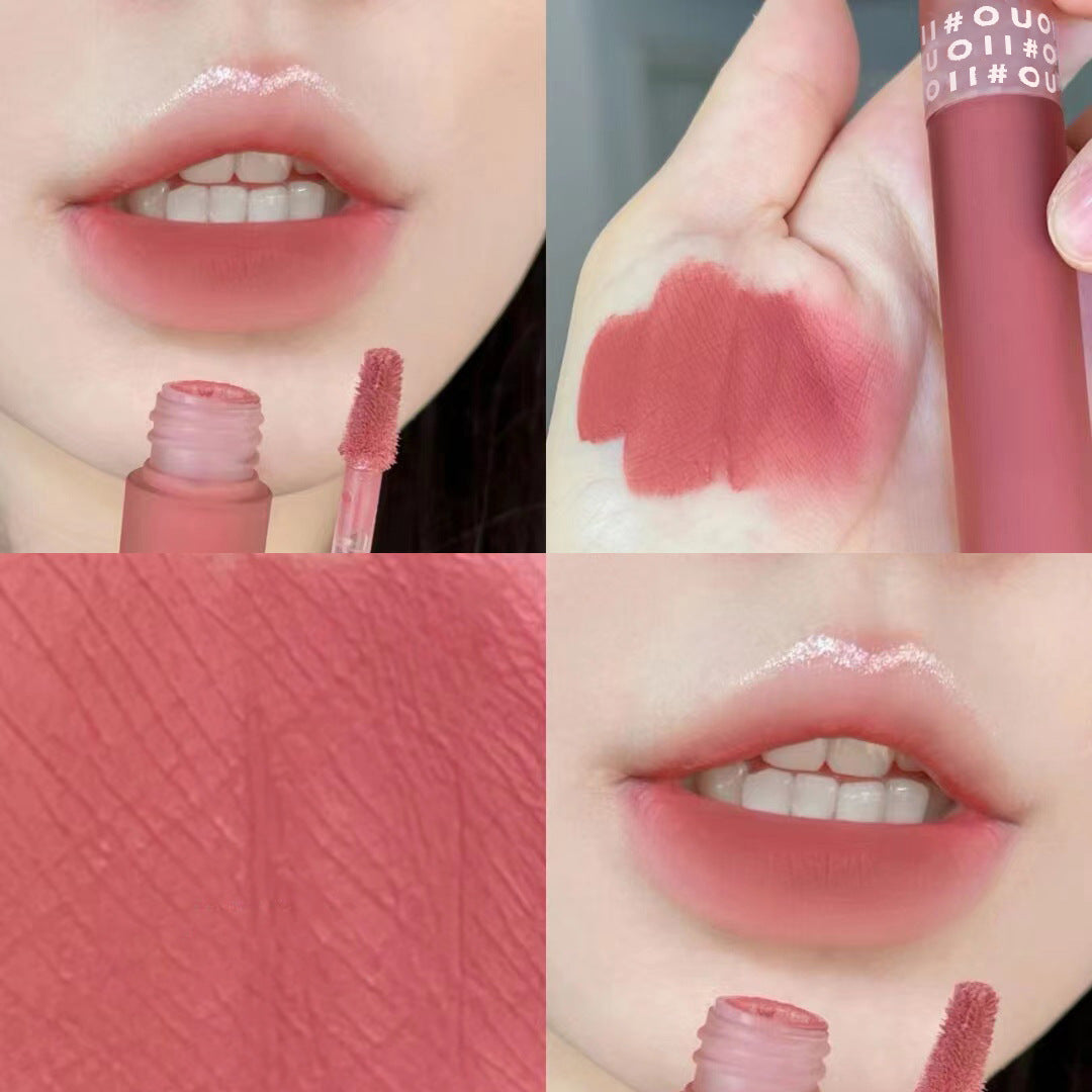 Moisturizing Lip Glaze Set - Matte Non-Stick Lipstick with Cinnamon Oolong Flavour