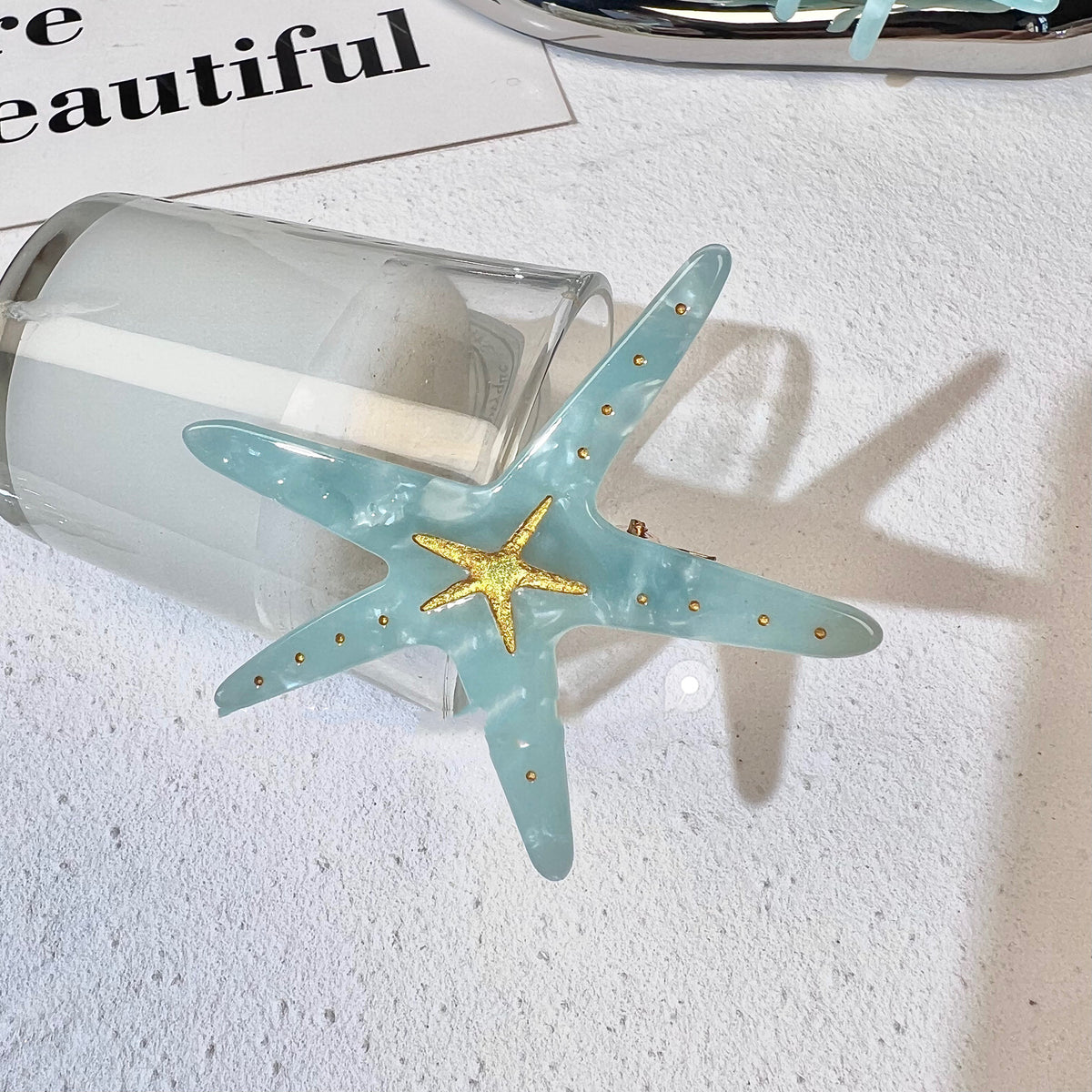 Acetate Hair Clip - Starfish & Conch Designs