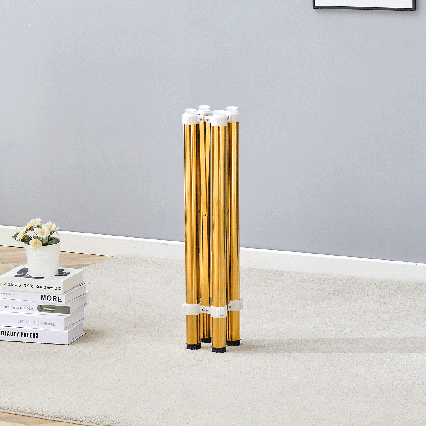 Only Table Leg.Simple Golden Stainless Steel Folding Frame -