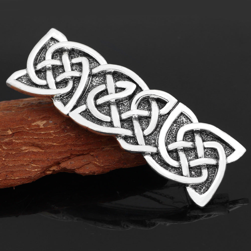 Retro Silver Hairpin - Celtic Barrette
