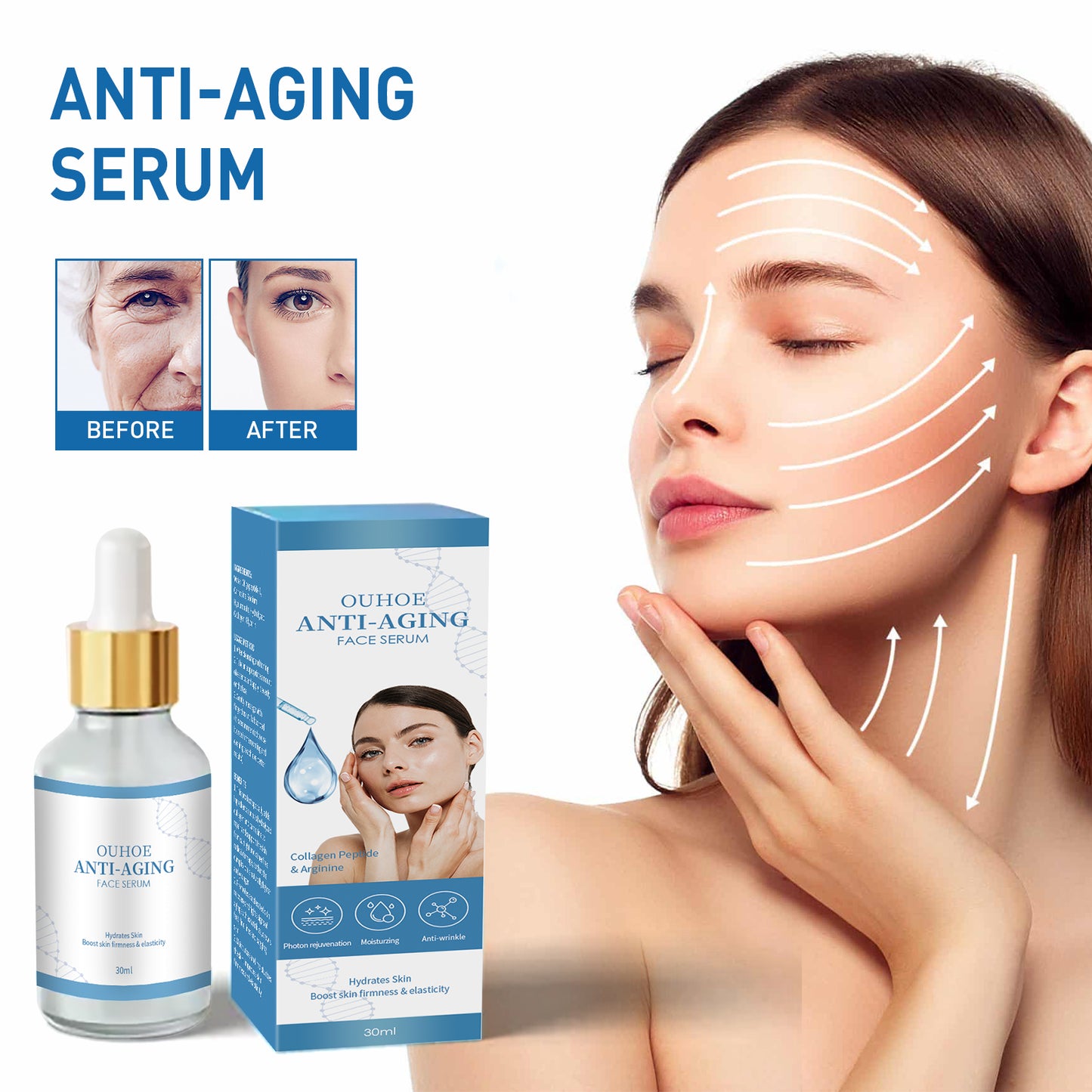 Hyaluronic Acid Anti-Wrinkle Face Serum - Firming & Moisturizing Essence