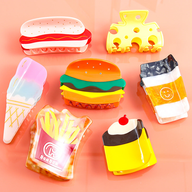 Hamburger Ice Cream Acetate Hairpin