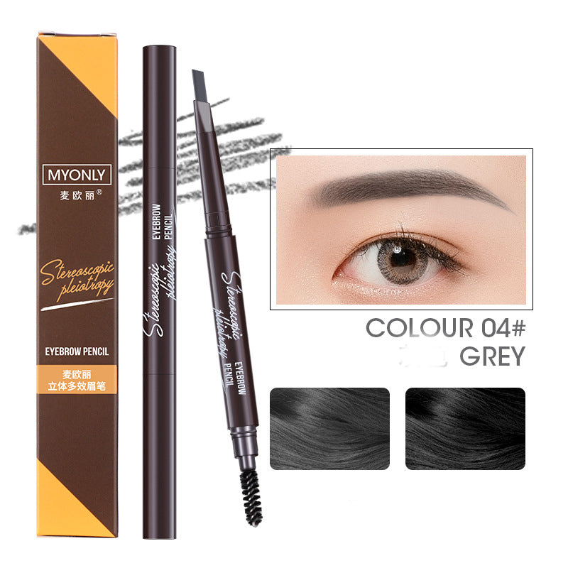 Triangular Double Head Auto-Rotating Eyebrow Pencil - Multiple Styles & Colors