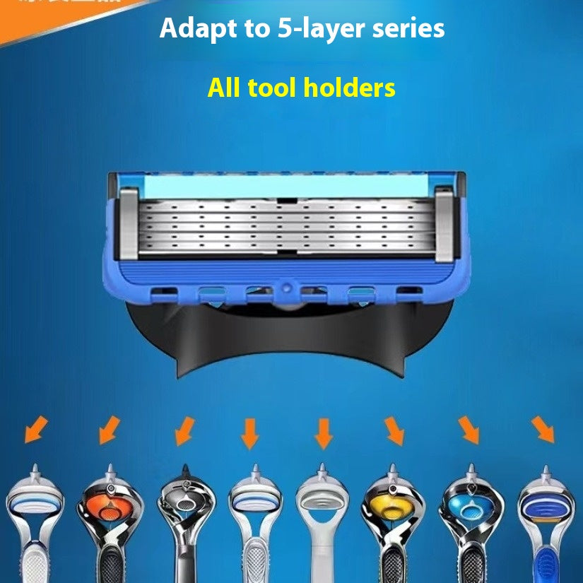 Men's 5-Layer Manual Razor Shaver with Blade Refills