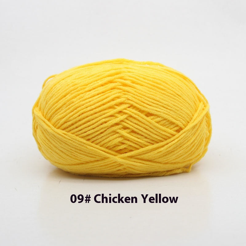 Four-Strand Milk Cotton Crochet Yarn Balls for Craft Projects - Multiple Colors