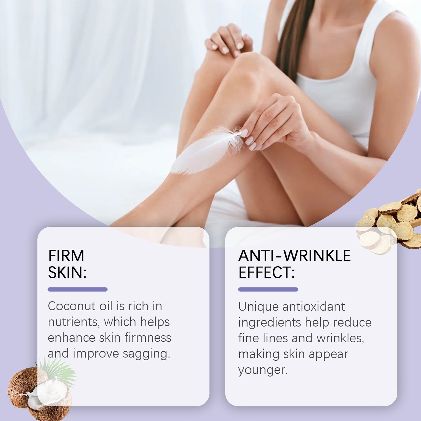 Coconut Oil Body Moisturizer with Hyaluronic Acid for Firming Skin