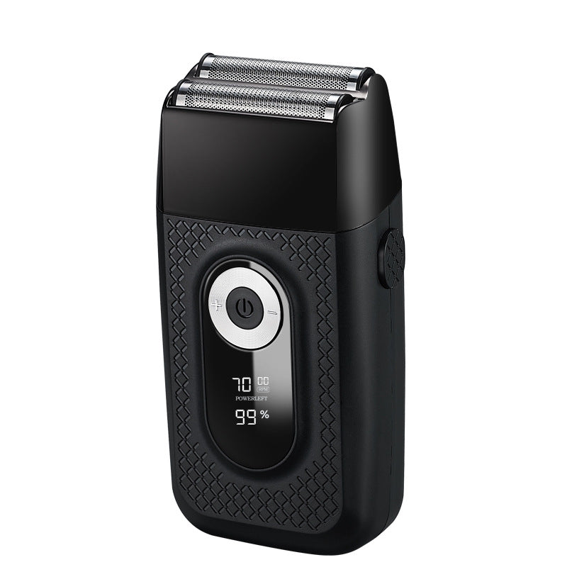 Rechargeable Electric Shaver with LED Display – Black