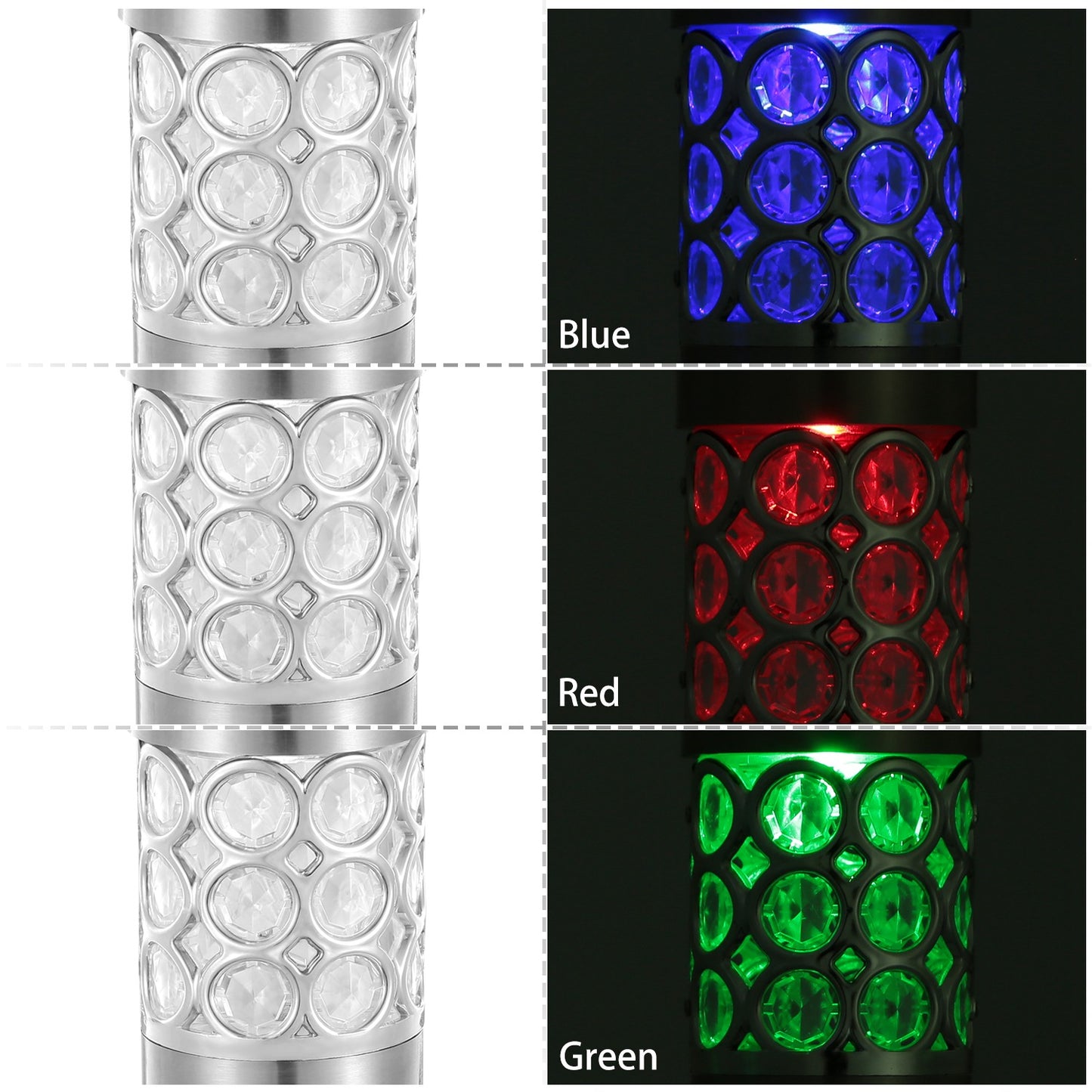 6Pcs Solar Pathway Lights Waterproof RGB Garden Walkway Lighting