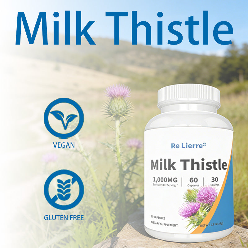 Milk Thistle Supplement - 1000mg Herbal Nutritional Support - 60 Capsules