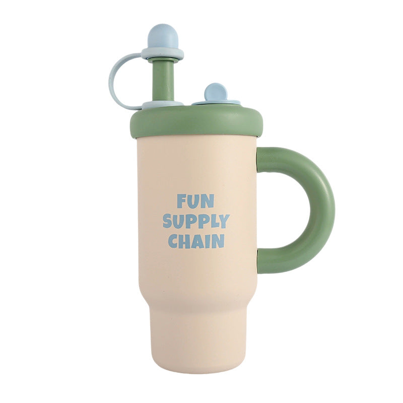 Large Capacity Insulated Mug with Handle - 900ml, Stainless Steel, Portable