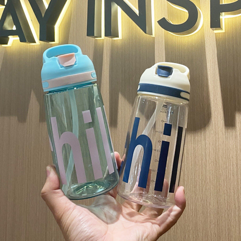 Children's Drinking Water Cup with Straw - Leak-Proof, 450ml, Multiple Colors