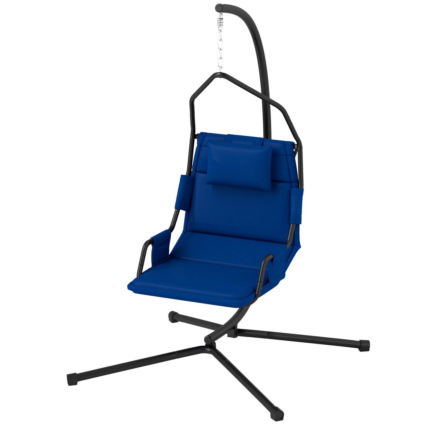 Outdoor Hammock Chair with Stand and PA Coated Cushion - Dark Blue