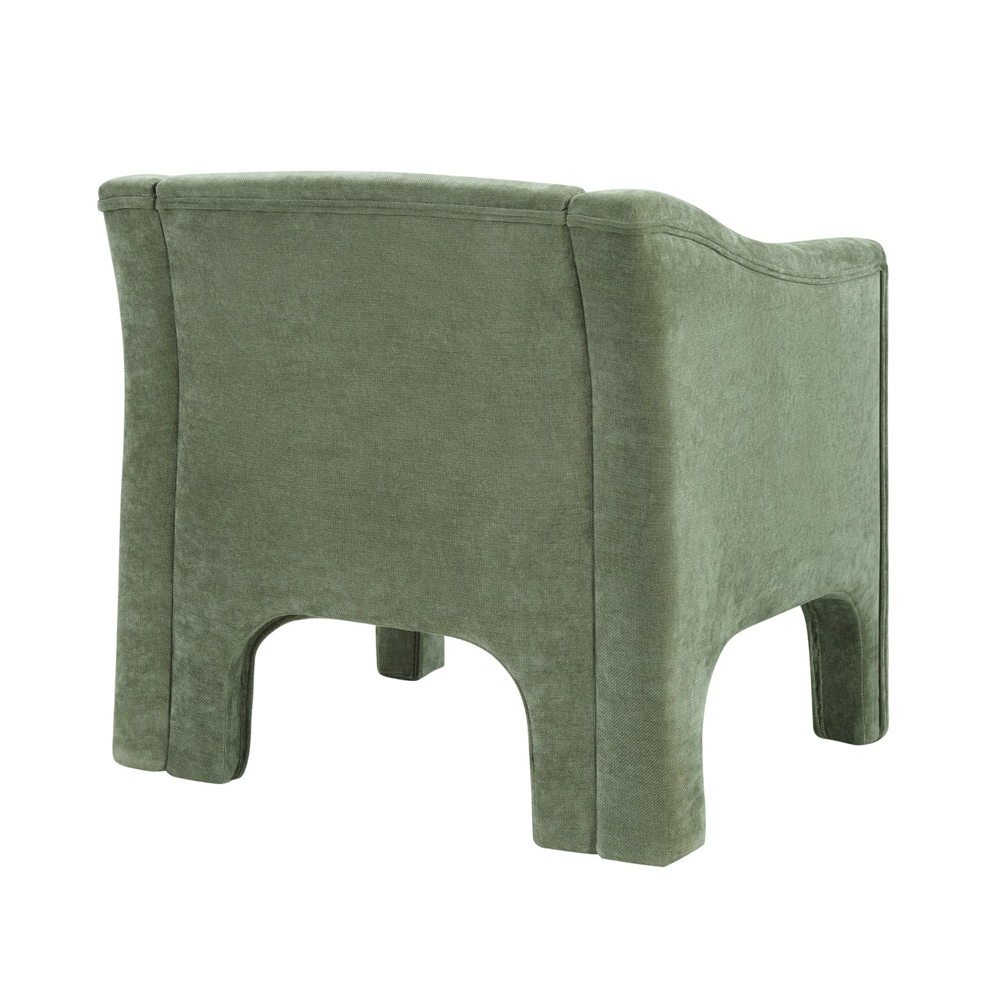 Modern Green Barrel Accent Chair - Upholstered Armchair for Living Room & Bedroom