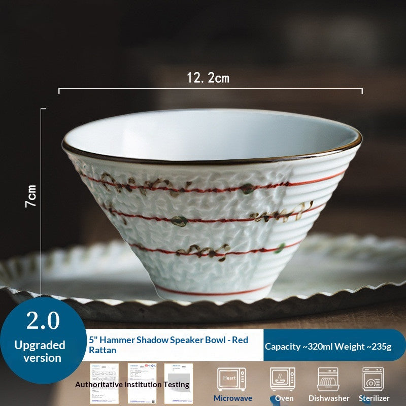 Ceramic Rice Bowl Set - Elegant Dinnerware for Home Use with Variety of Colors