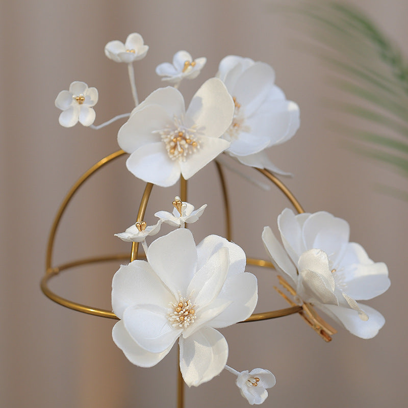 3D Flower Headband - White