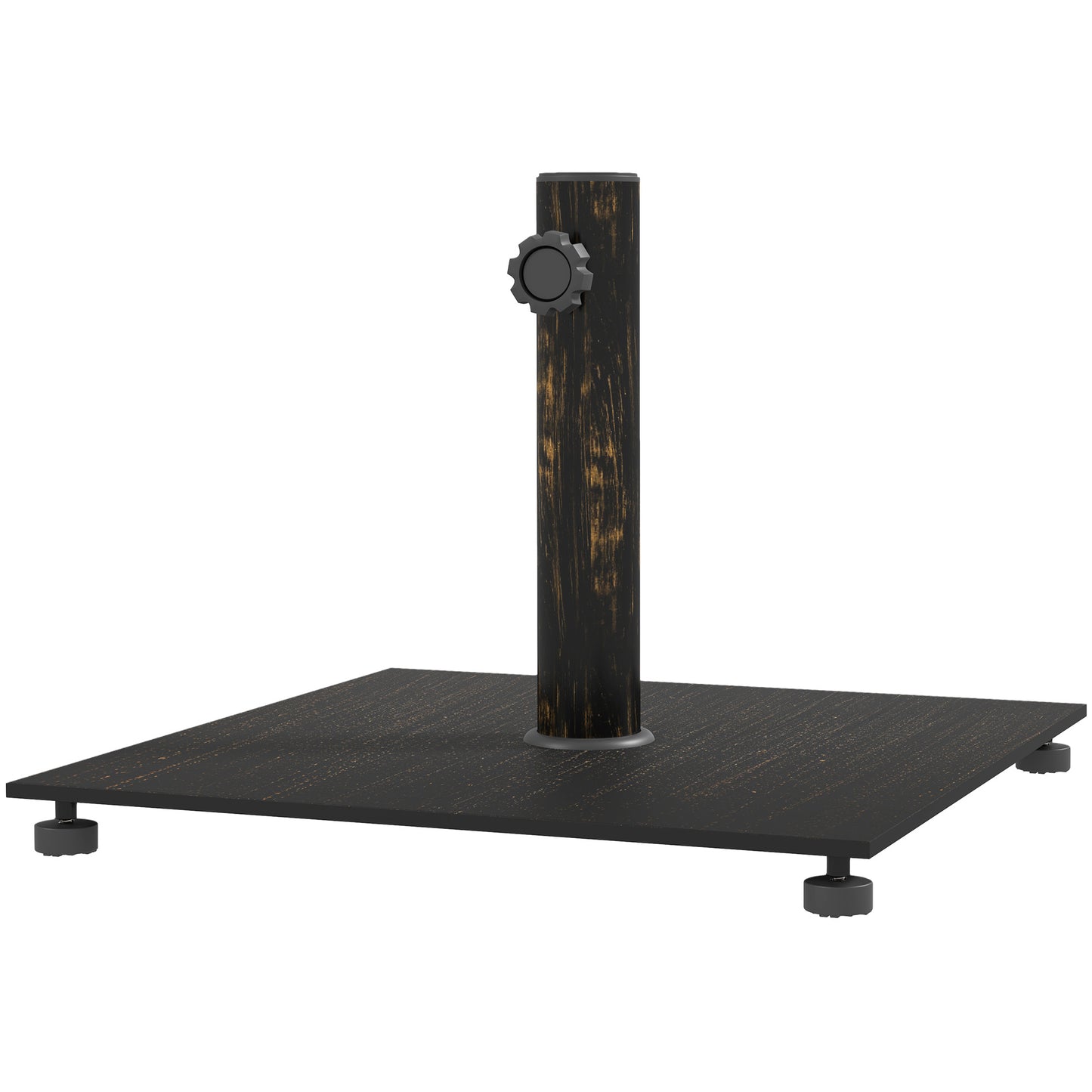 Heavy Duty Metal Patio Umbrella Base with Adjustable Feet - Bronze