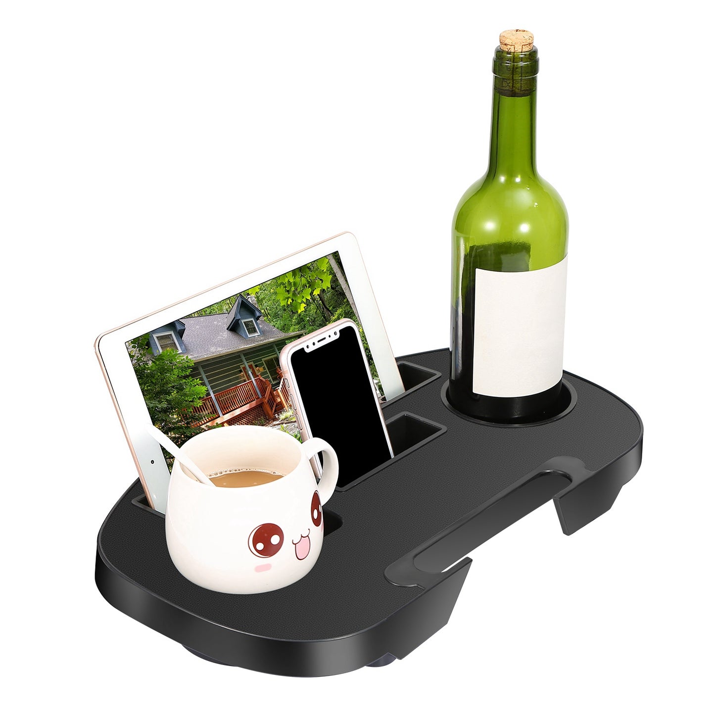 Zero Gravity Chair Cup Holder - Heavy-Duty Clip-On Tray - Black