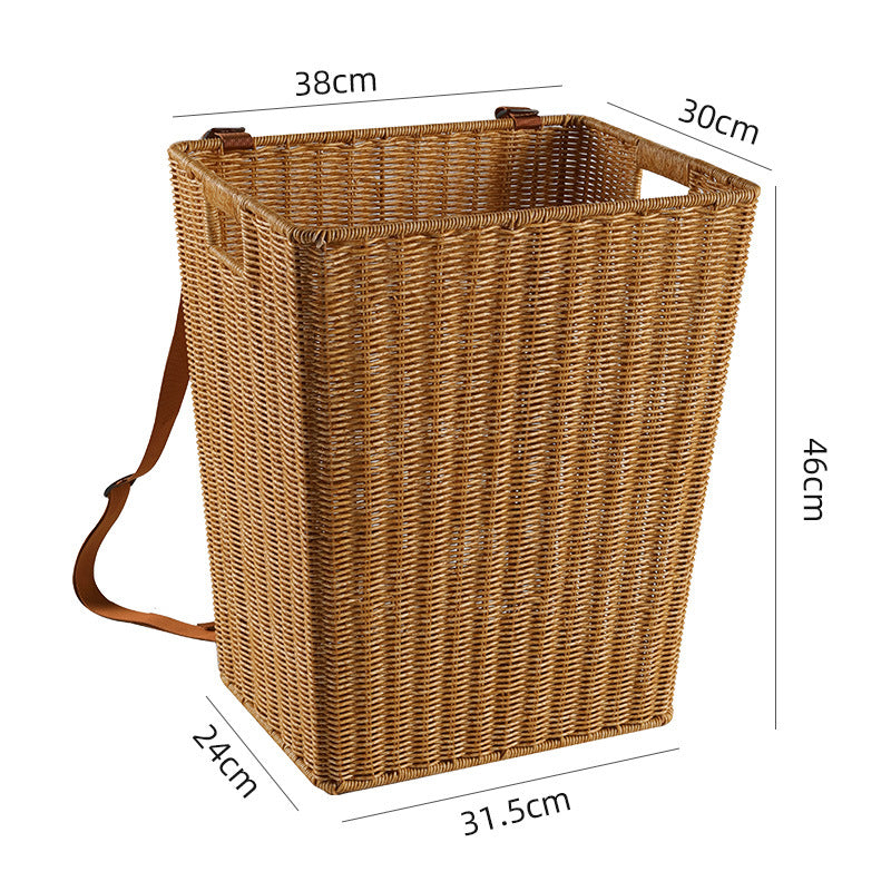 Portable Plastic Storage Basket - Bamboo-Woven Design for Home Organization