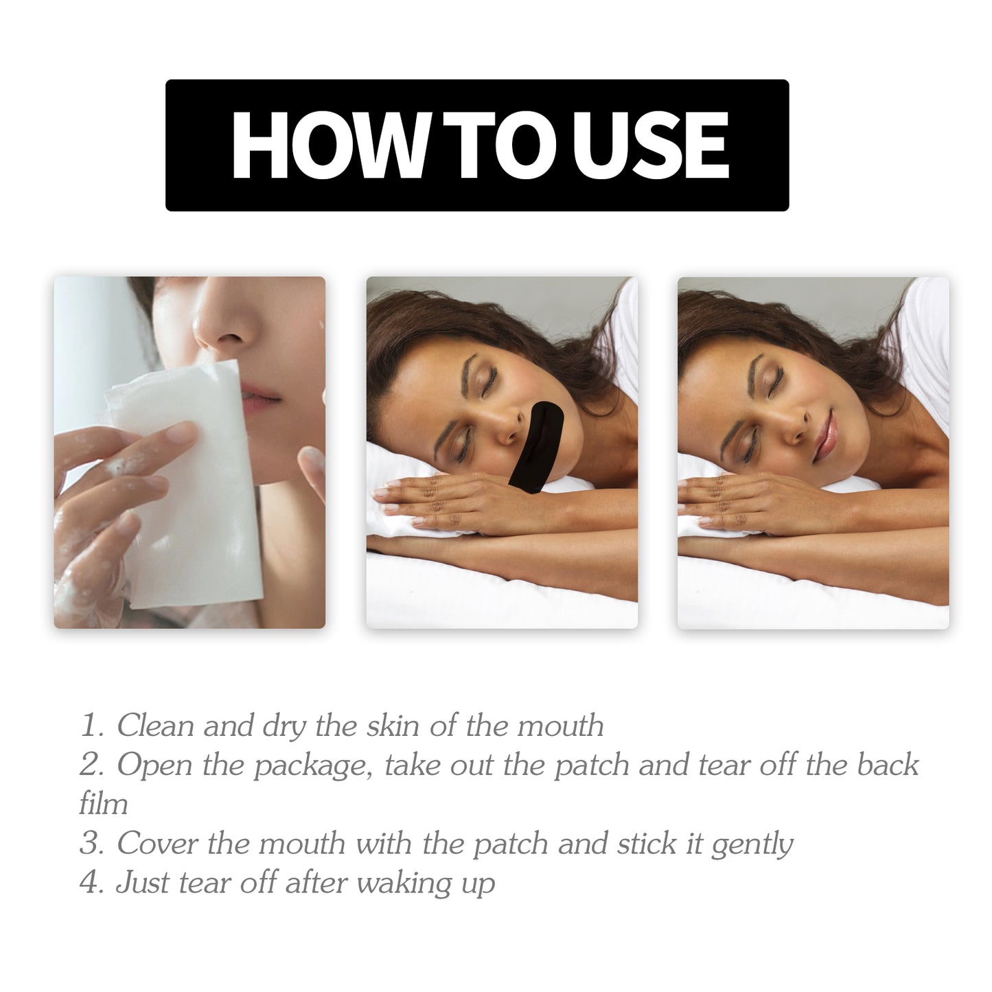 Anti-Snoring Mouth Tape Patch for Deeper Sleep & Mouth Breathing Prevention