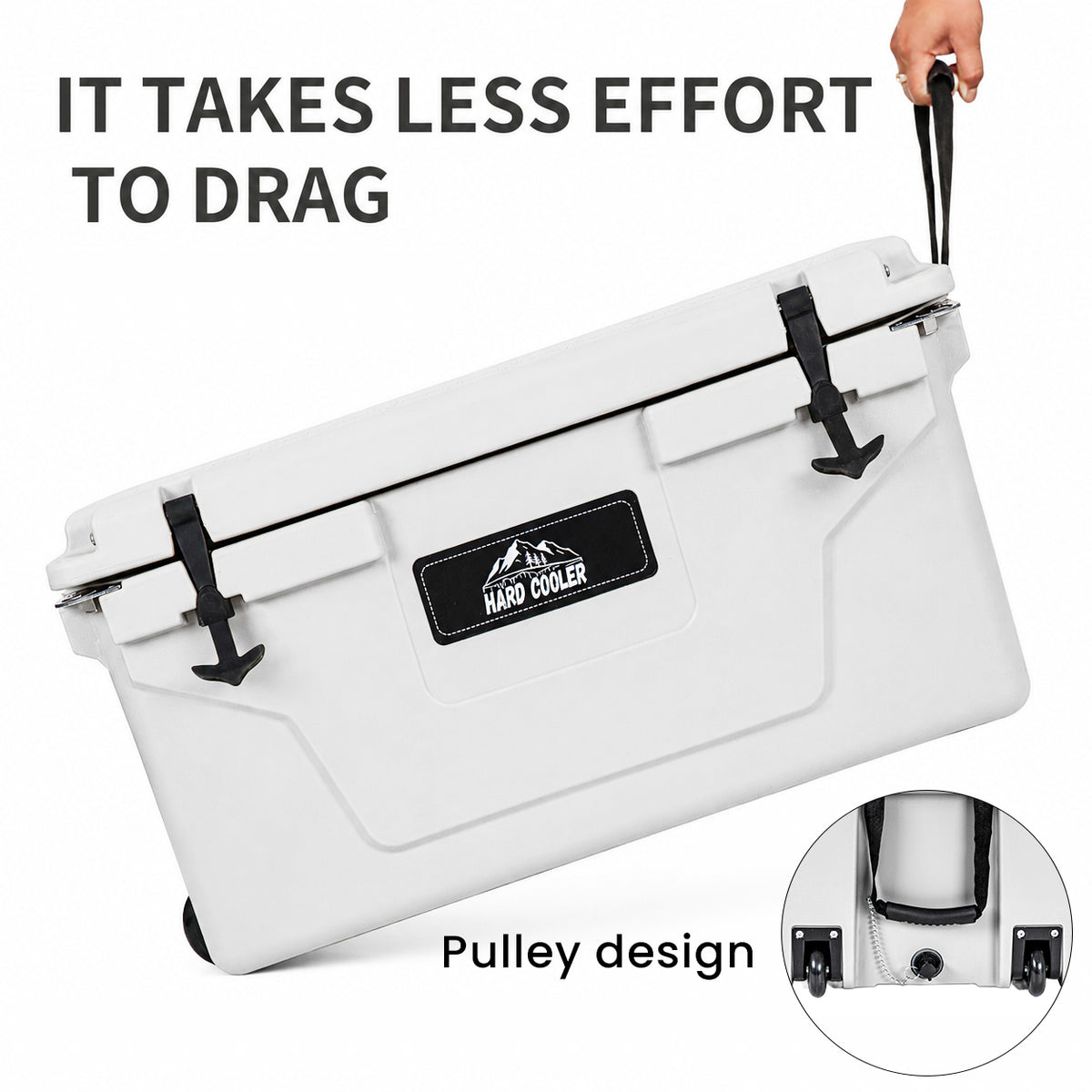 65QT Portable Insulated Cooler Box for Camping, Fishing & Outdoor Use