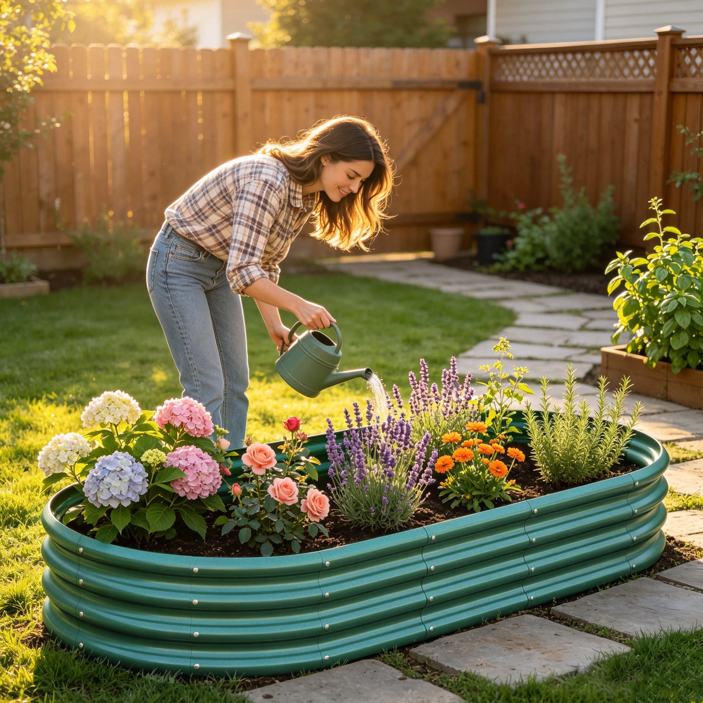 Galvanized Raised Garden Bed 6x3x1ft - Heavy Duty Metal Planter Box