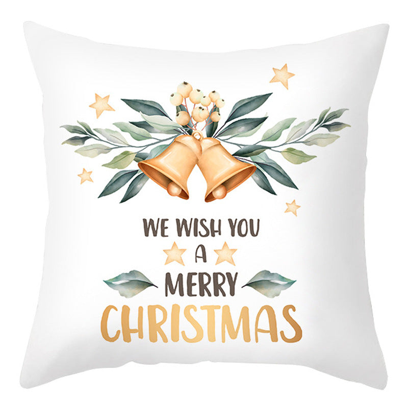 Christmas Pillow Cover Cartoon Letter Print Cushion Cover for Sofa & Office