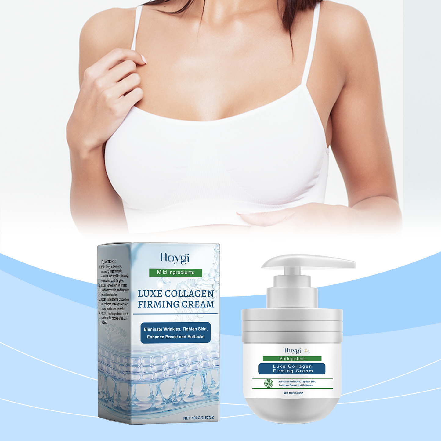 Collagen Firming Body Cream - Moisturizing Skincare for Chest & Buttocks