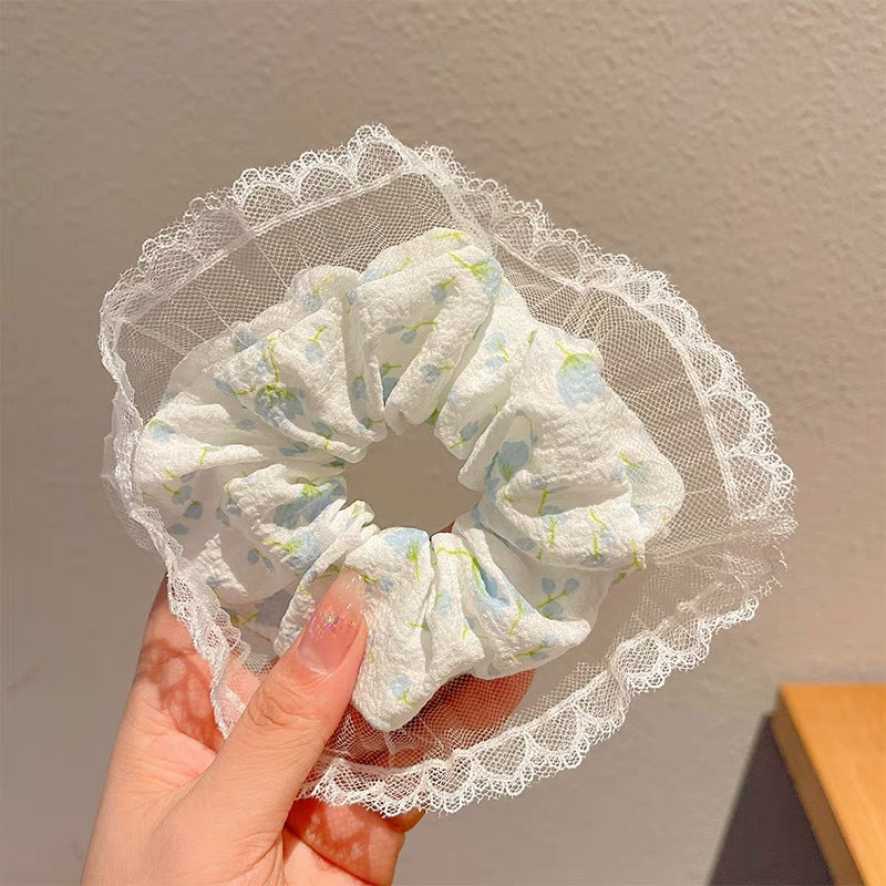 Summer Sweet Lace Scrunchie Hair Tie - Elegant Floral Hair Accessory