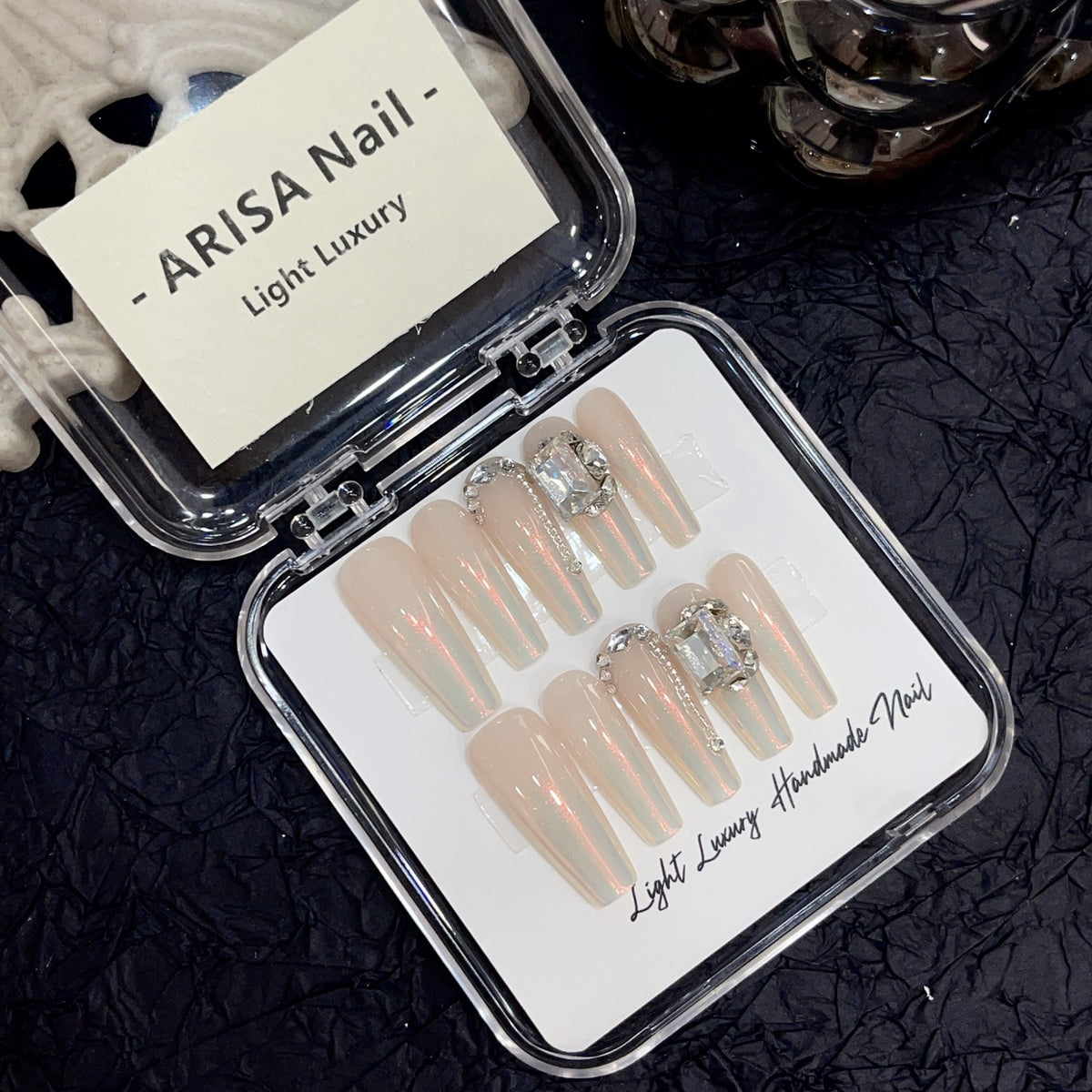 Nail Art Tips Set - Gradient Powder, Handmade, Multiple Sizes & Styles