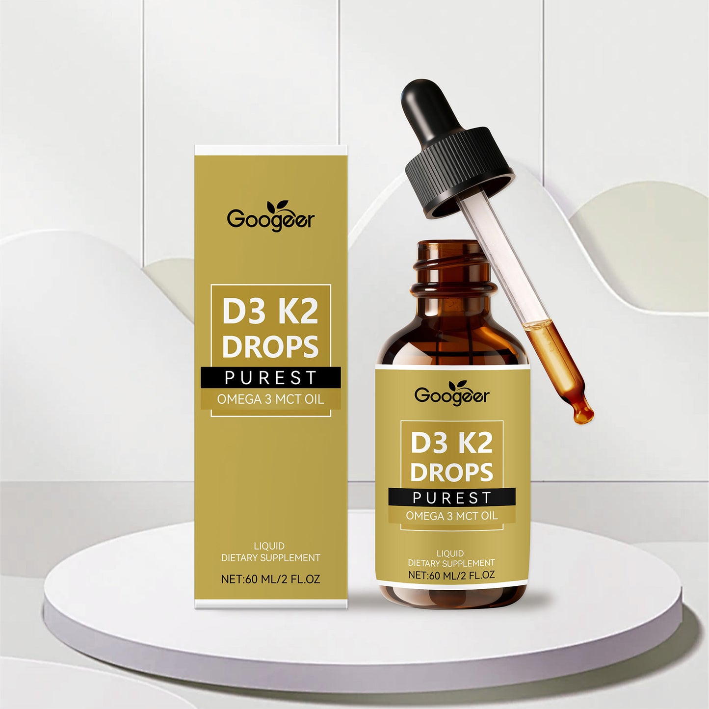 Immune Support Supplement Drops with Vitamin D3 & Omega-3 - 60ml