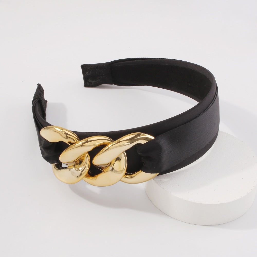 Alloy Braided Headband - Black