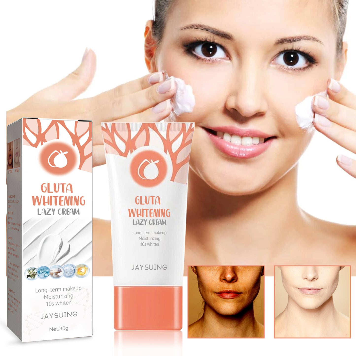 Brightening Facial Cream with Niacinamide & Glutathione - Multiple Sizes