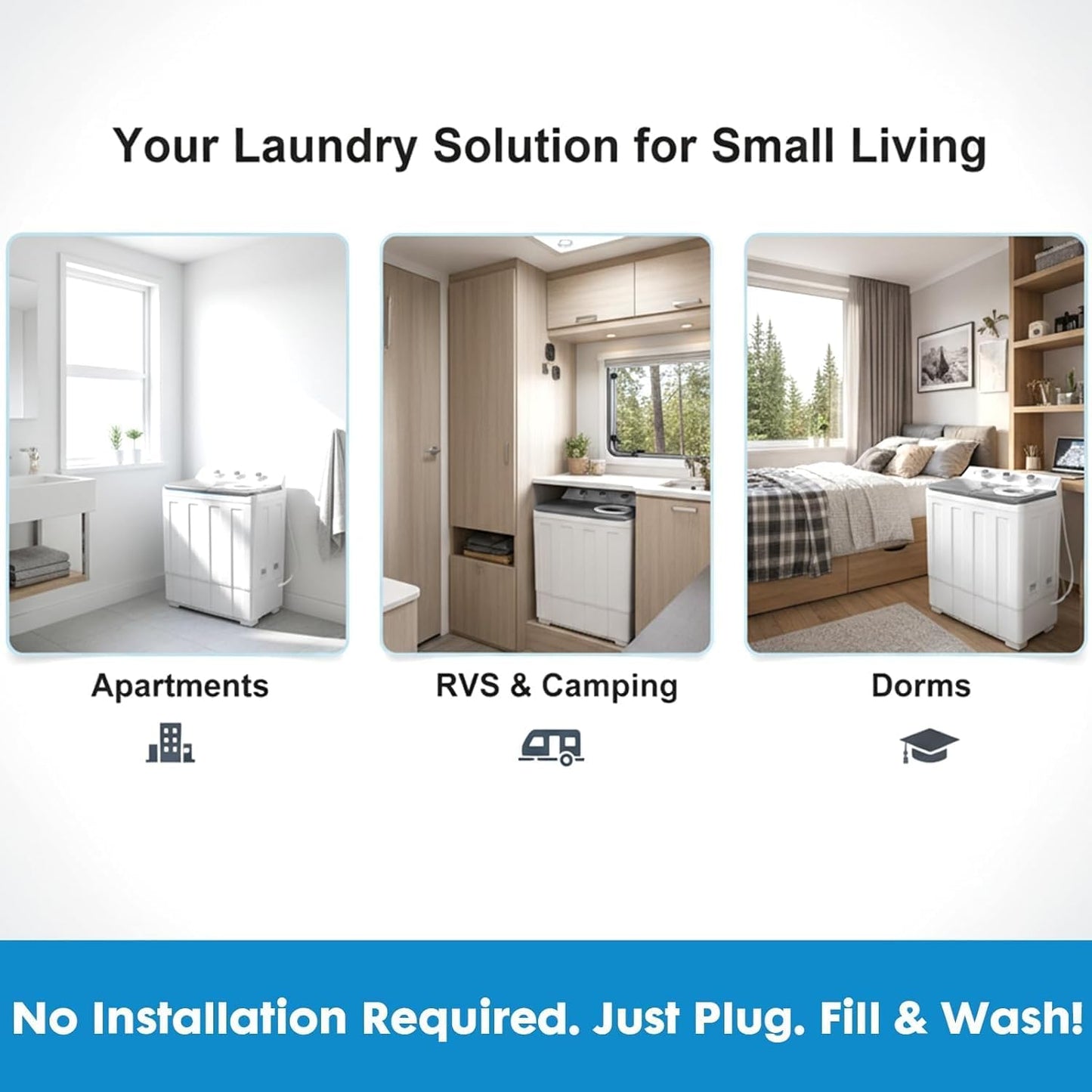 14 lbs Portable Twin Tub Washing Machine - Compact & Efficient